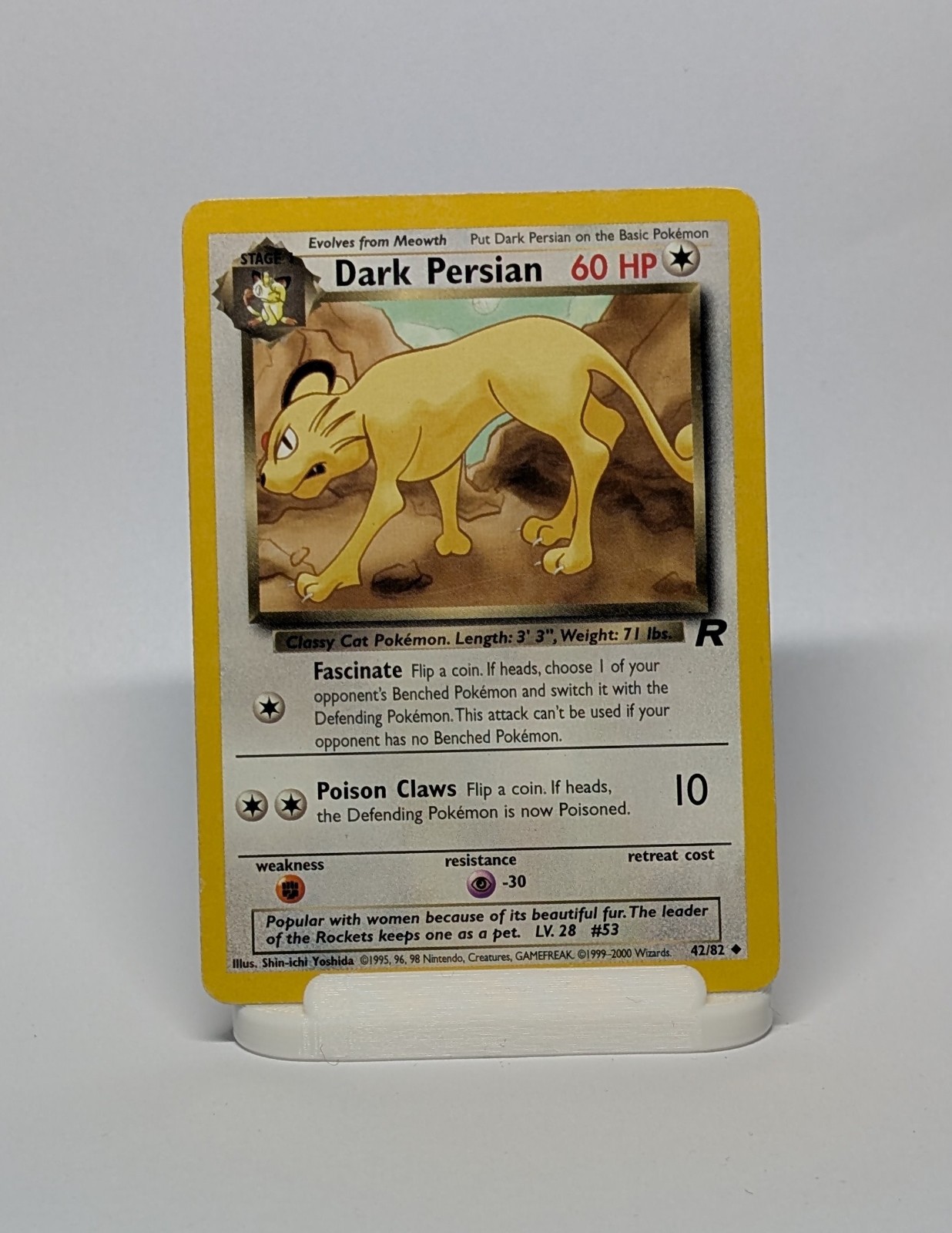 Pokémon Dark Persian 42/82 Team Rocket 2000 English MP Colorless Uncommon WOTC