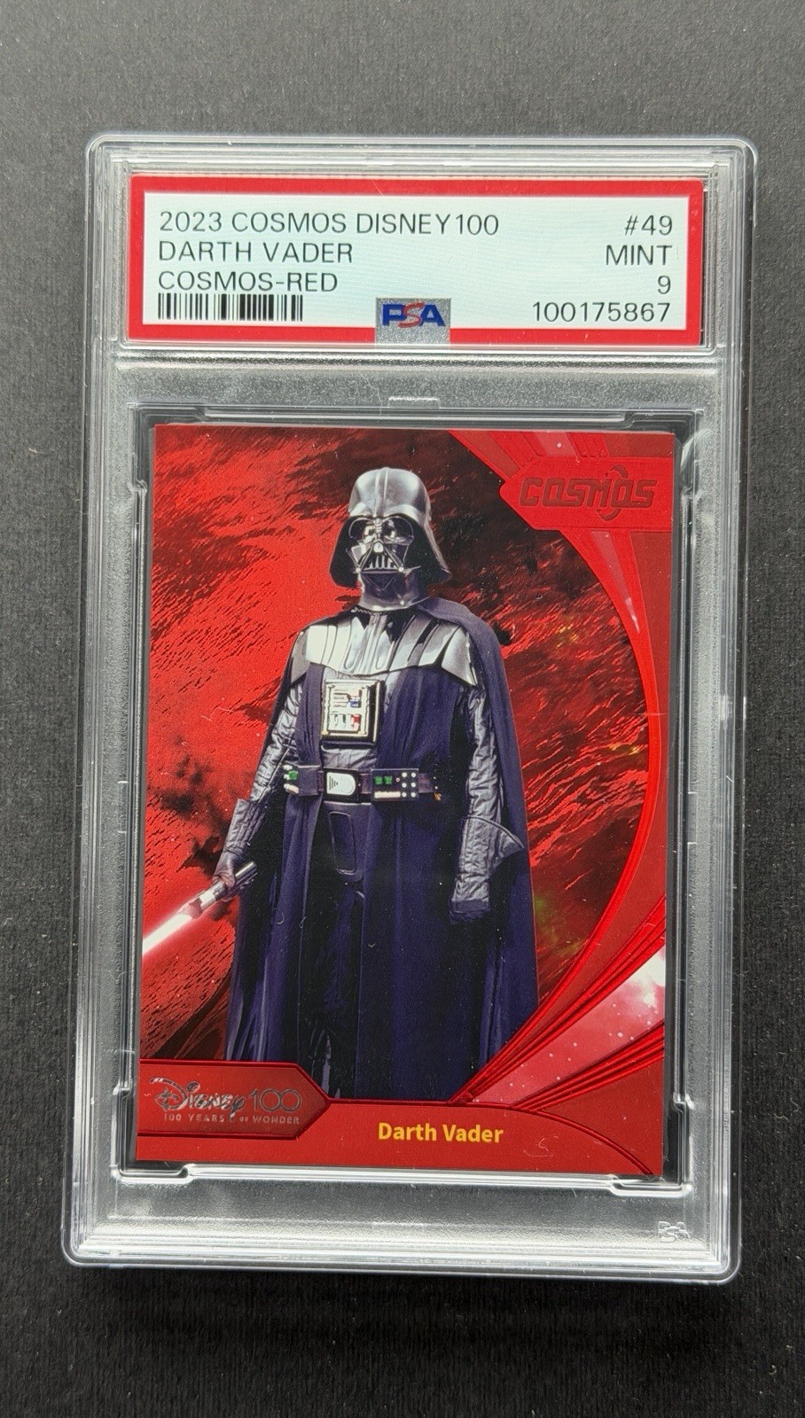 Darth Vader PSA 9 - 2023 Kakawow COSMOS DISNEY 100 Star Wars COSMOS Rosso /75