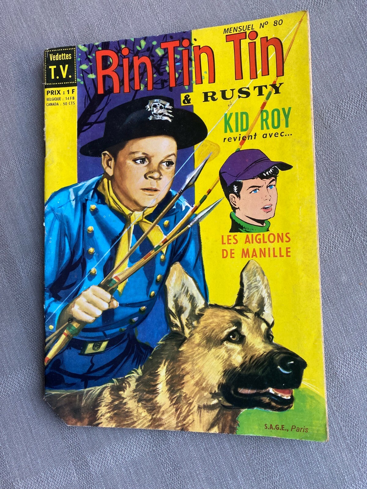 Rin Tin N° 80 1re Serie Stelle TV Edizione Snoopy 1966 IN Condizioni