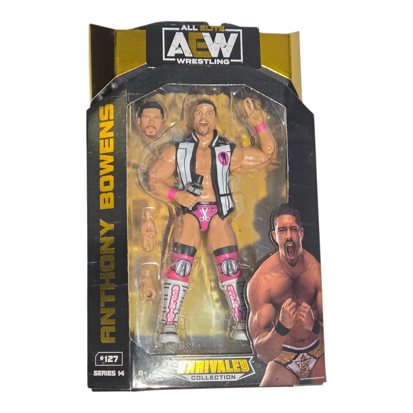 AEW Wrestling Anthony Bowens Unrivaled Collection Figurina 6" #127 Serie 14 Nuova