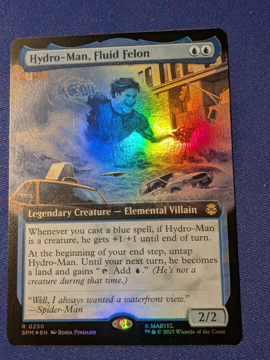 Hydro-Man, Fluid Felon (Extended Art) Foil Marvel's Spider-Man #250 quasi nuovo MTG