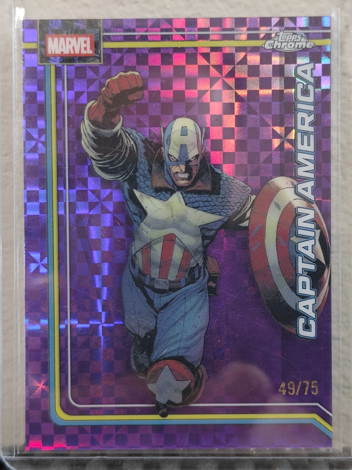Captain America 2026 Topps Chrome Marvel SP #19 Viola Xfractor 49/75