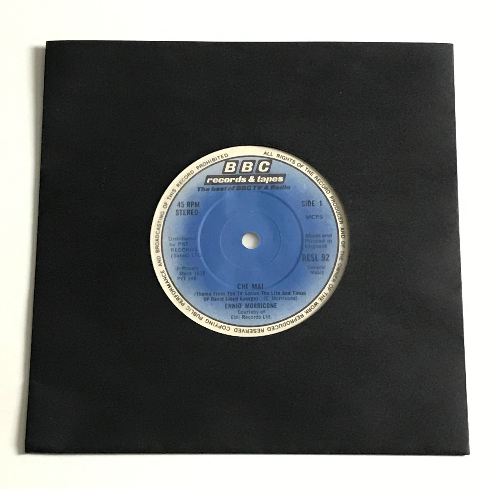 Ennio Morricone - Chi Mai 7" Vinyl Record A1/B1 - RESL 92 VG+