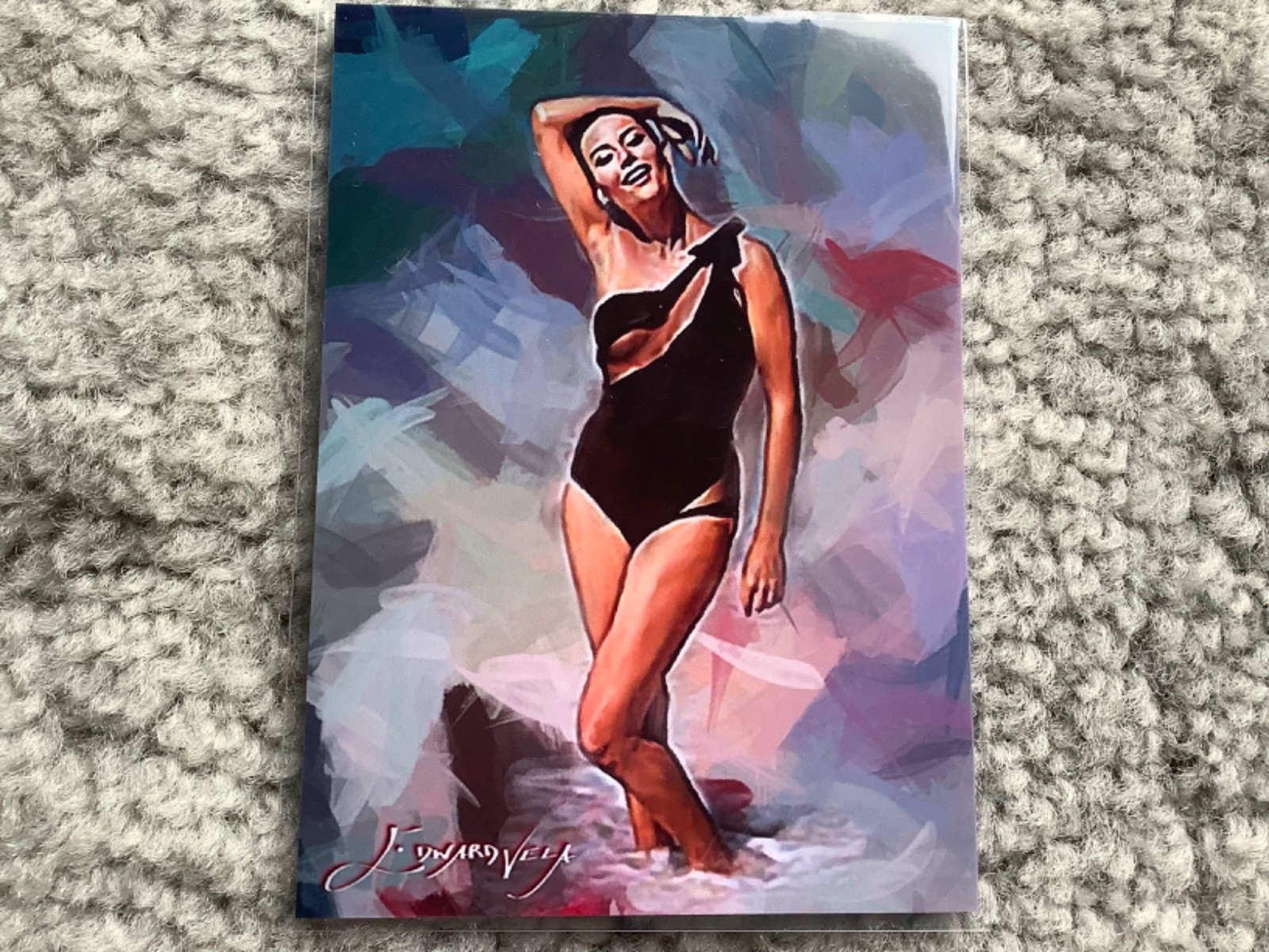 Claudine Auger James Bond Thunderball Art Card Limited/50 artista firmato