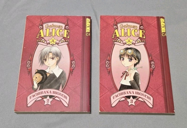 Raro set manga Gakuen Alice volumi 2 e 3 inglese Tokyopop Tachibana Higuchi fuori produzione