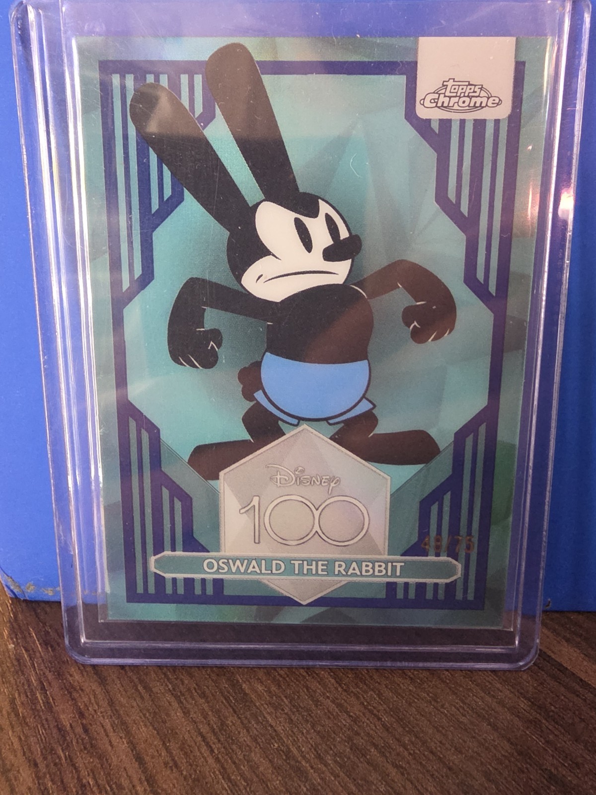 2023 Topps Chrome Disney 100 Oswald The Rabbit Light Blue /75