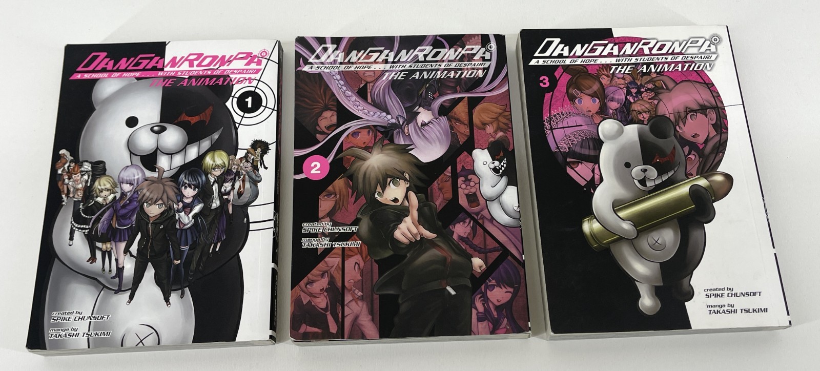Danganronpa: The Animation Vol 1 2 3 Libro con Copertina Morbida Manga Set Inglese 2016 Dark