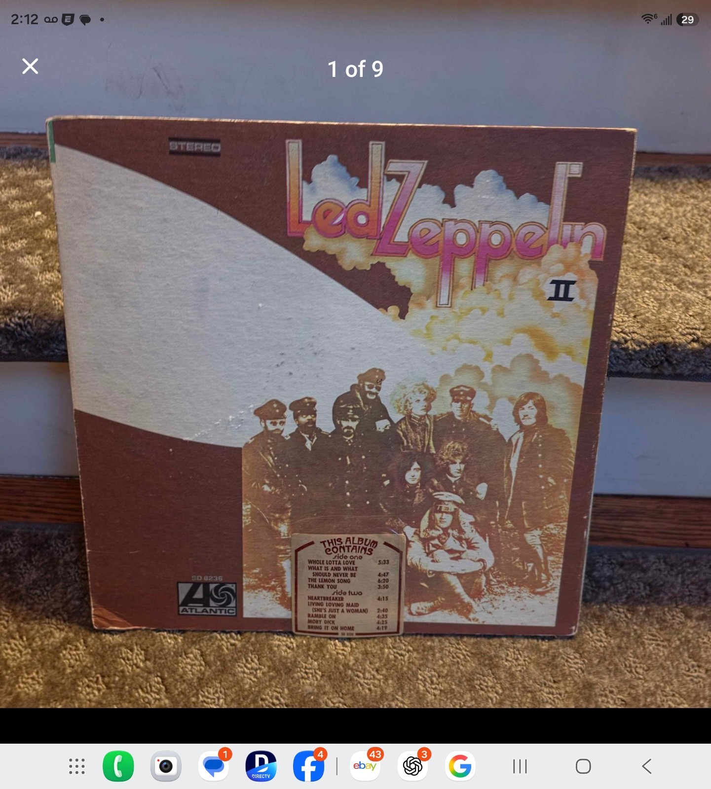 Led Zeppelin II 1969 RL SS Both Sides HOT MIX Presswell PR SD 8236 VG LP