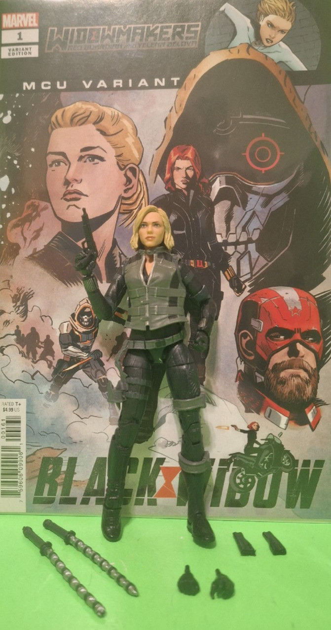 Marvel Legends Vedova Nera *Personalizzata* - Abbattire Ossidiana Baf + Comic Widowmakers #1*