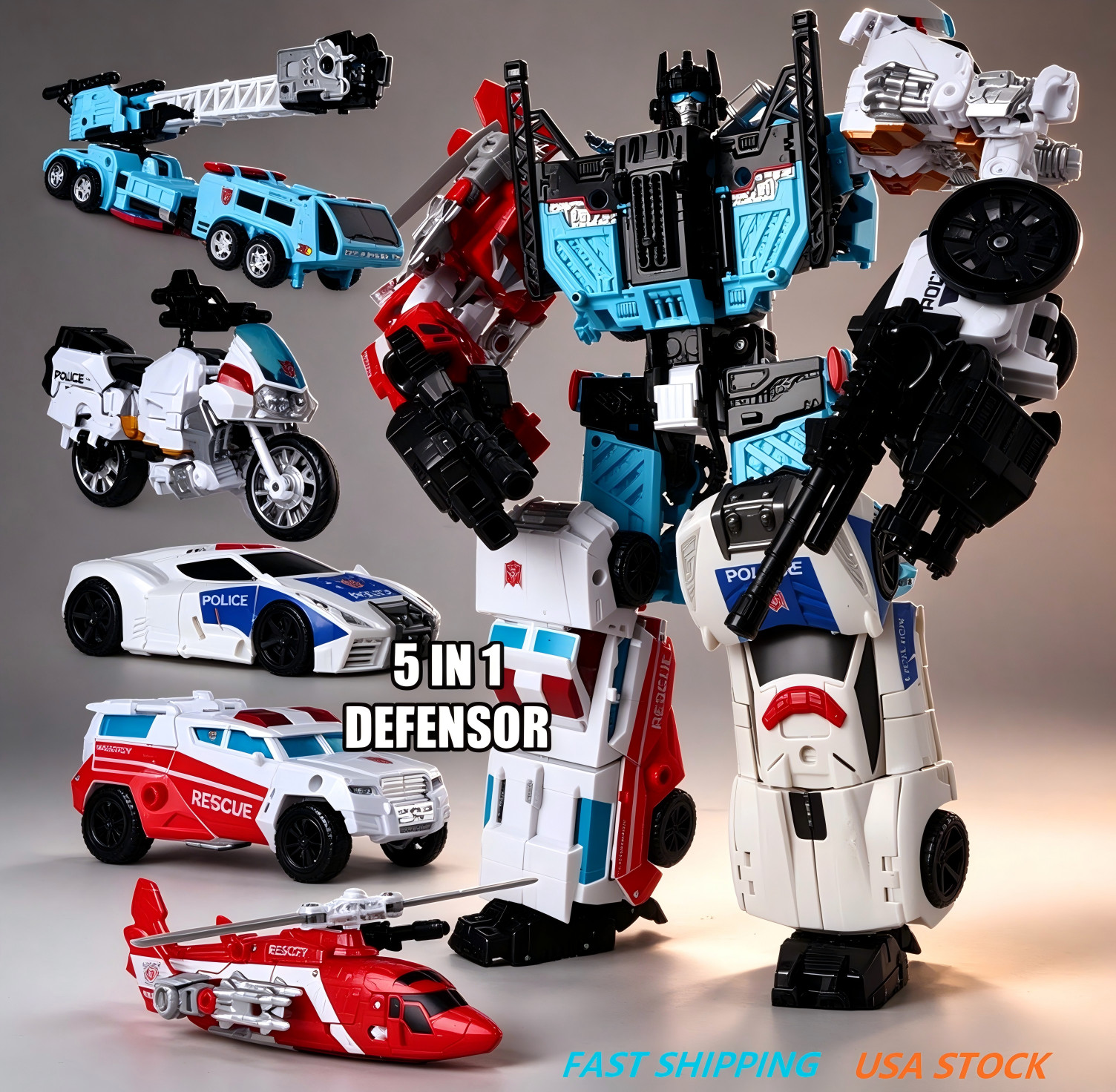 Modellino Robot Combinatore 5 in 1 Defensor IDW HZX 30 cm senza scatola