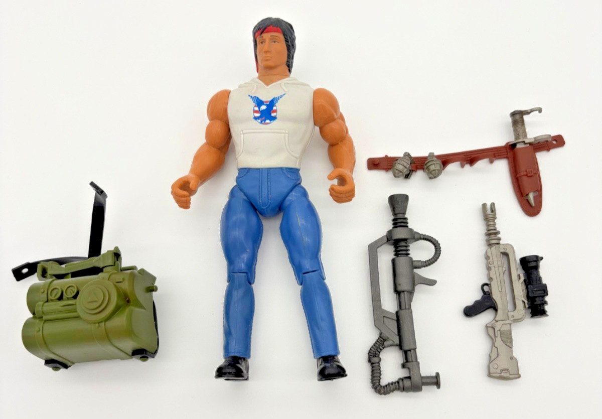 Lotto action figure e accessori vintage RAMBO Fire Power John Rambo Coleco 1985
