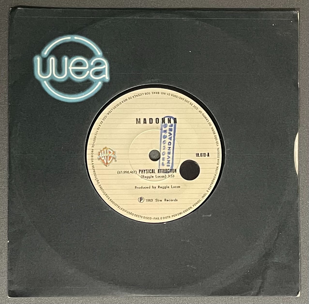 MADONNA - Physical Attraction / Burning Up BRAZIL PROMO 7" Single Warner Bros