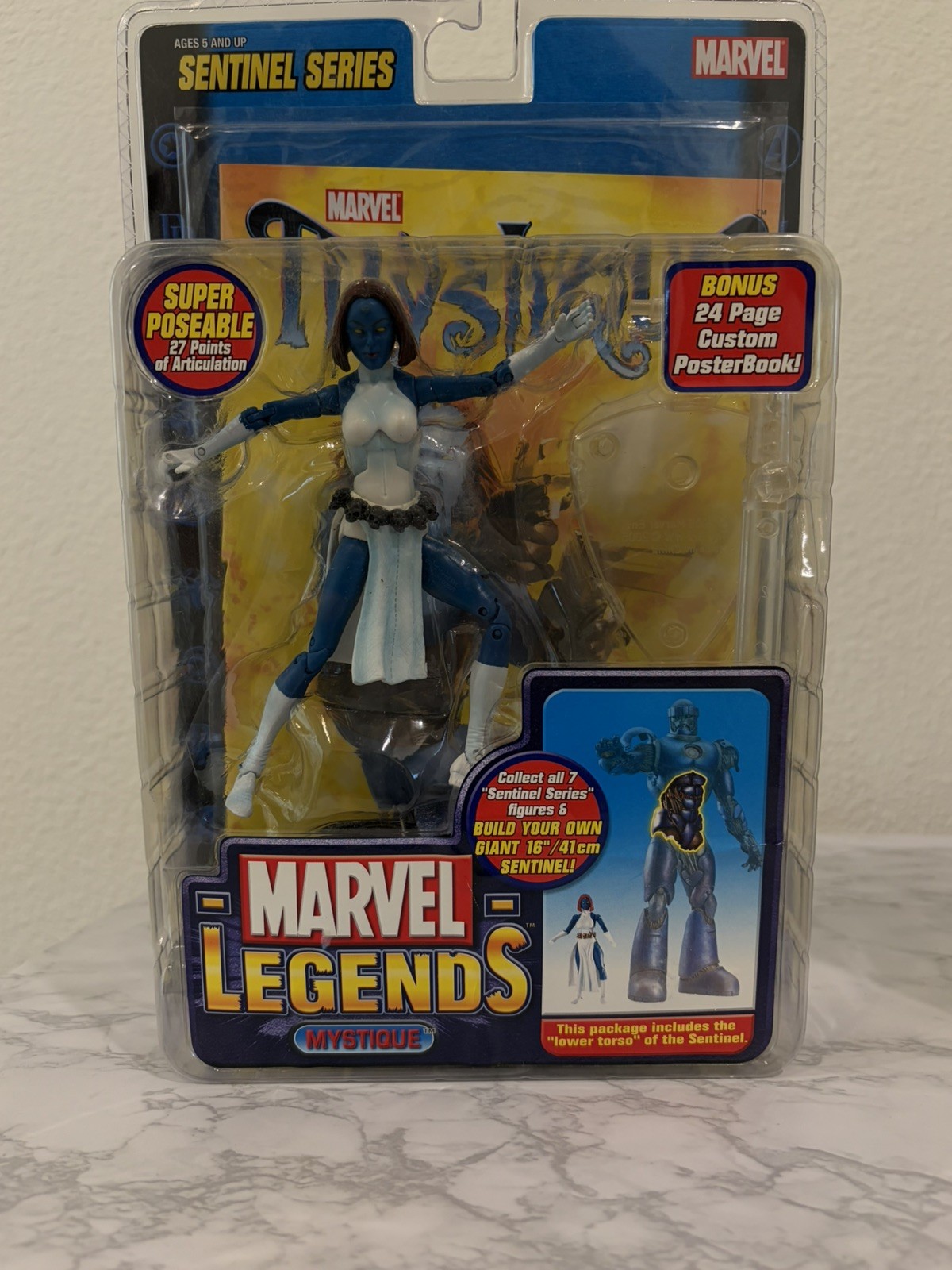 Marvel Legends MYSTIQUE Sentinel Series BAF ToyBiz Action Figure X-MEN Sigillato