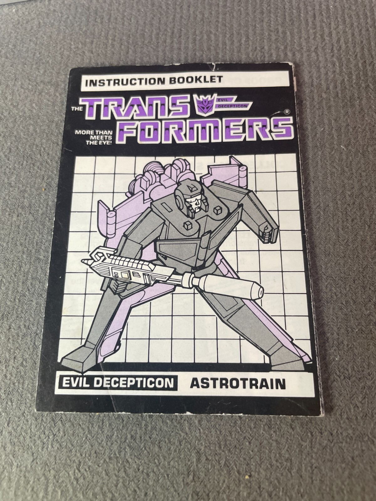Transformers Evil Decepticon Astrotrain Libretto Istruzioni Manuale 1985 Originale