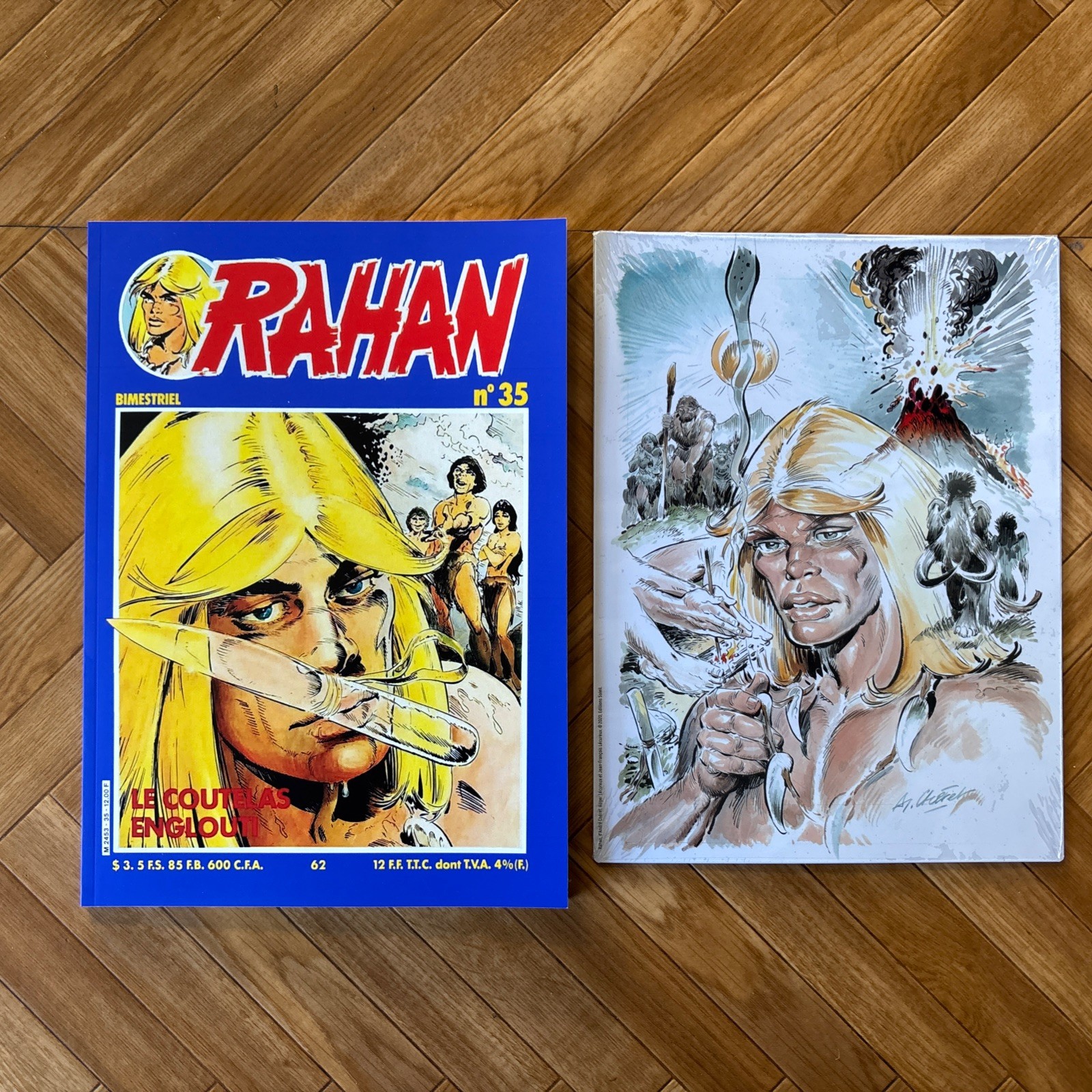 rahan N° 35 Le Coutelas Englouti Fac-similé plus plaque émaillée neuf