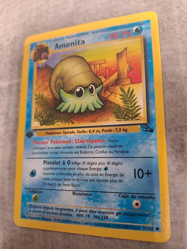 Carte pokemon Amonita édition 1