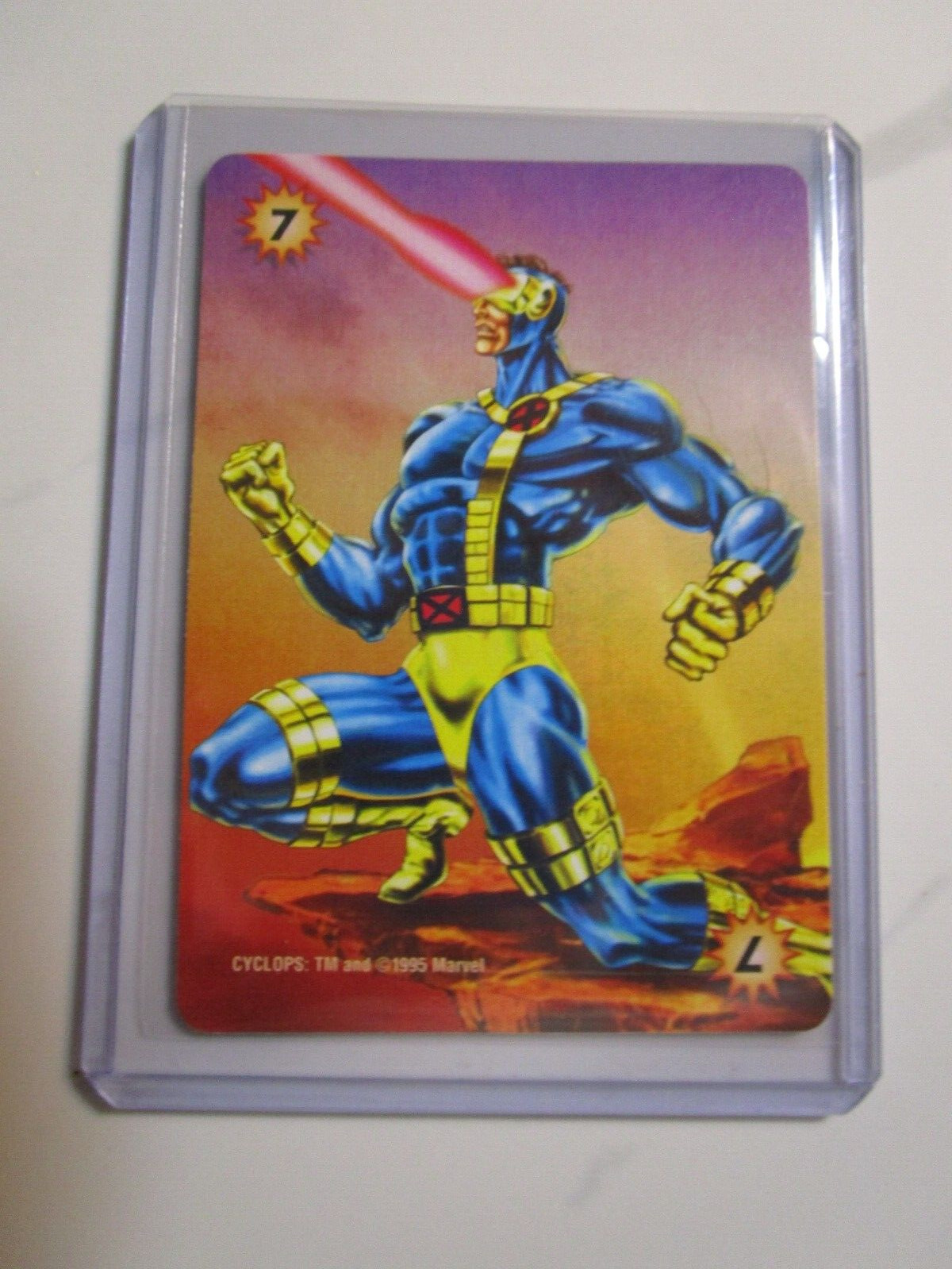 1995 MARVEL OVERPOWER Ciclope Gioco di Carte Fleer Marvel Universe X-Men