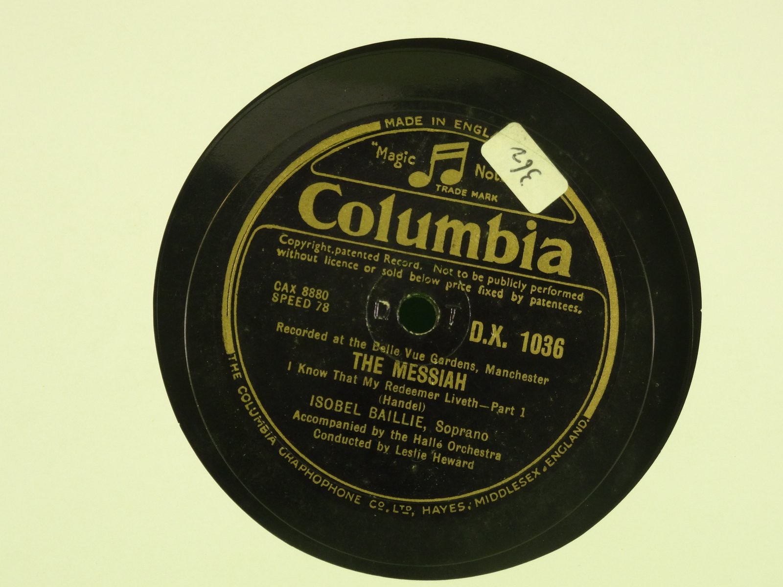 ISOBEL BAILLIE THE MESSIAH (PT 1) / THE MESSIAH (PT 2) 78 RPM (444/29) (444) 2 T