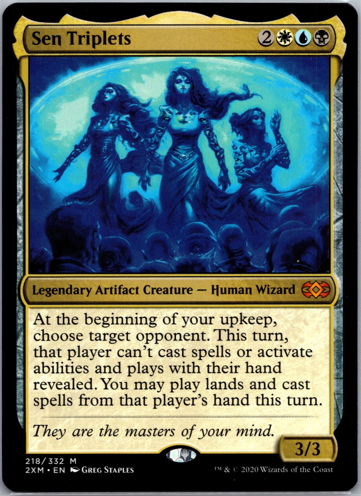 1x Magic The Gathering Double Masters Sen Triplets #218/332 quasi nuovo x1 MTG NONFOIL