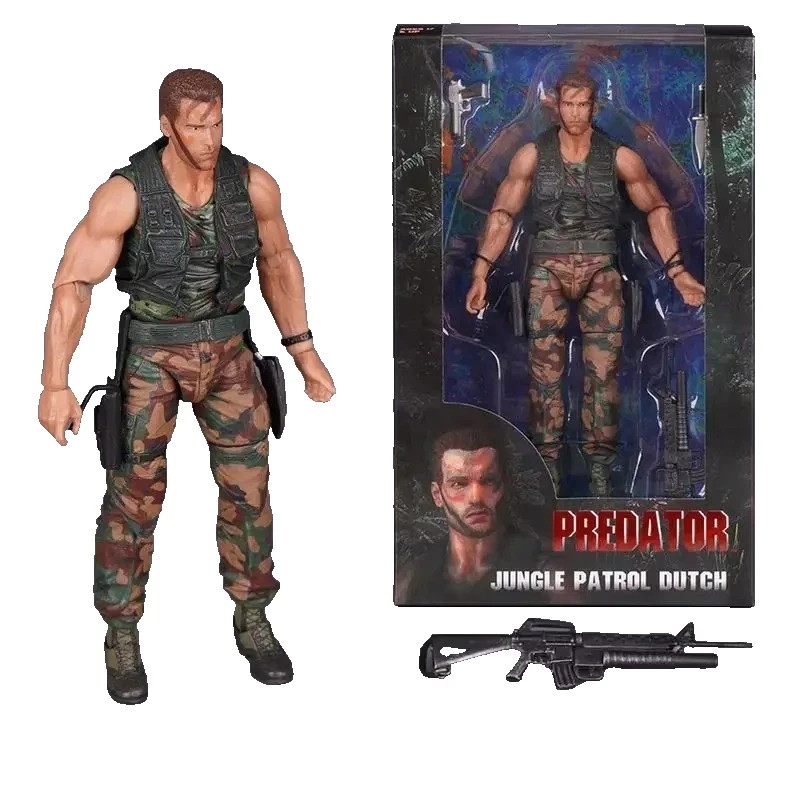 NECA Predator Dutch Jungle Patrol Arnold Schwarzenegger film 7 pollici da collezione