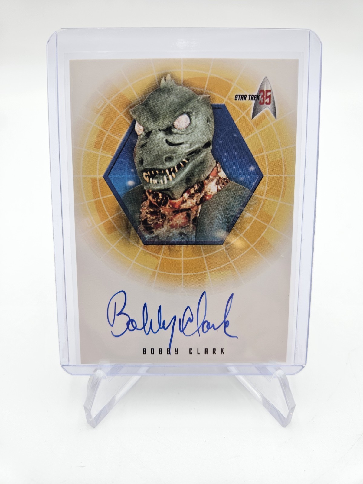 Carta autografa Star Trek 35° anniversario Bobby Clark A8 come il capitano Gorn