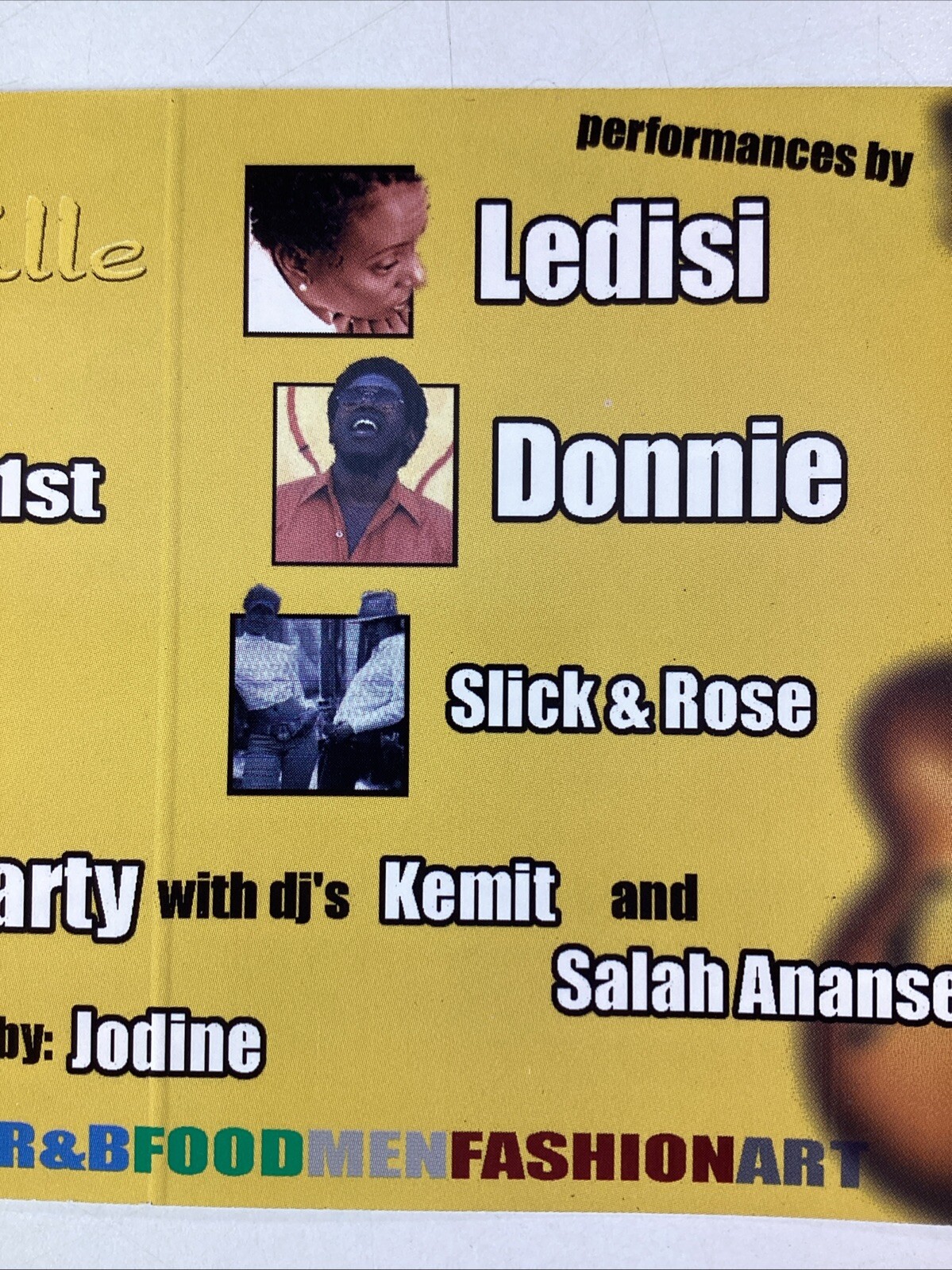 Atlanta Georgia Concert Promo Card Early 2000s Soul Ville Ledisi Donnie Slick Ro