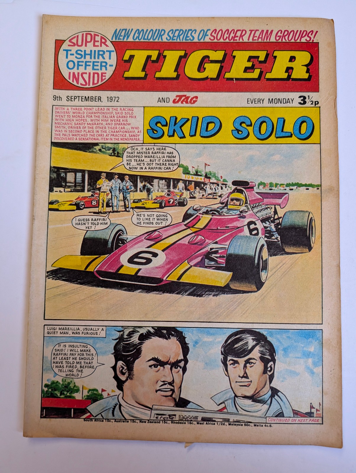 Tiger and Jag Comic 9th Spetember 1972, IPC Magazines Ltd.