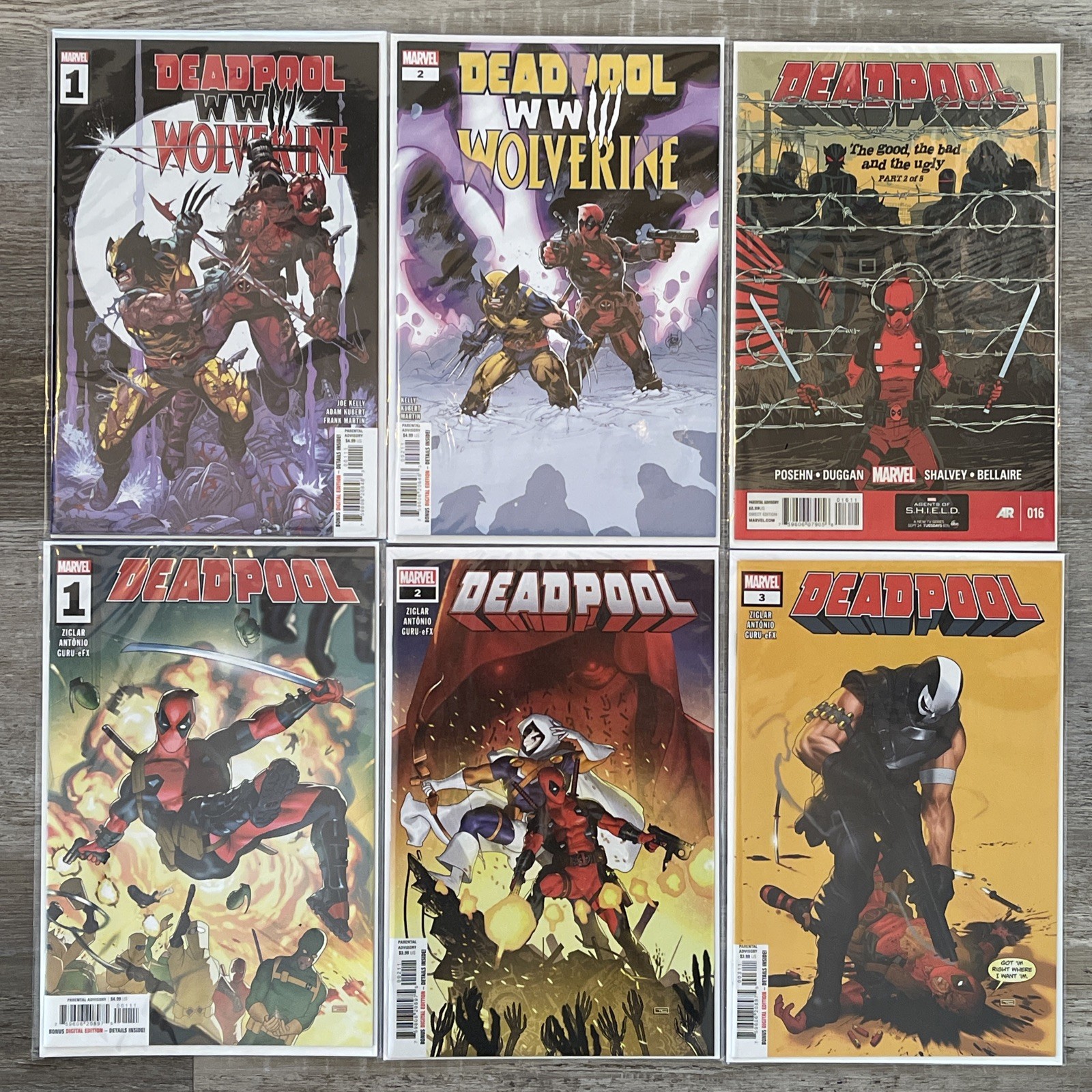 DEADPOOL Marvel Comic Boot Lot(6x) Bundle ~Deadpool WW3 Wolverine~ FAST SHIPPING