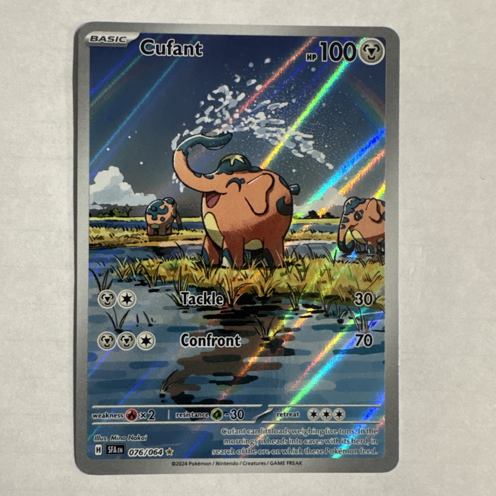 Pokémon TCG Cufant Full Art Holo Card 076/064 Illustrazione Favola Avvolta Rara