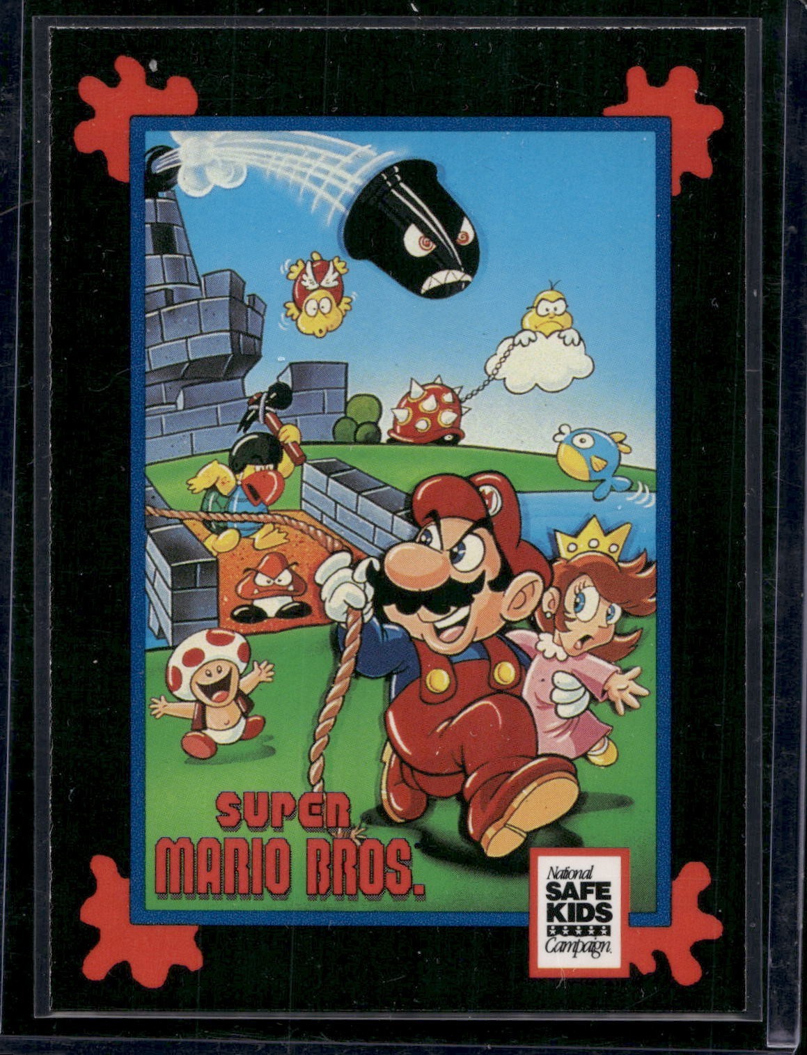 Super Mario Bros. Trading Card Treats Impel 1991 Mario Princess Toadstool Bowser
