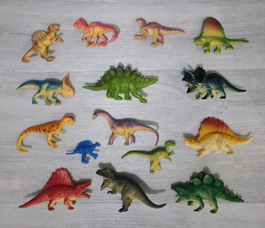15 x DINOSAUR FIGURES BUNDLE cake toppers T-REX small toys BRONTOSAURUS figure