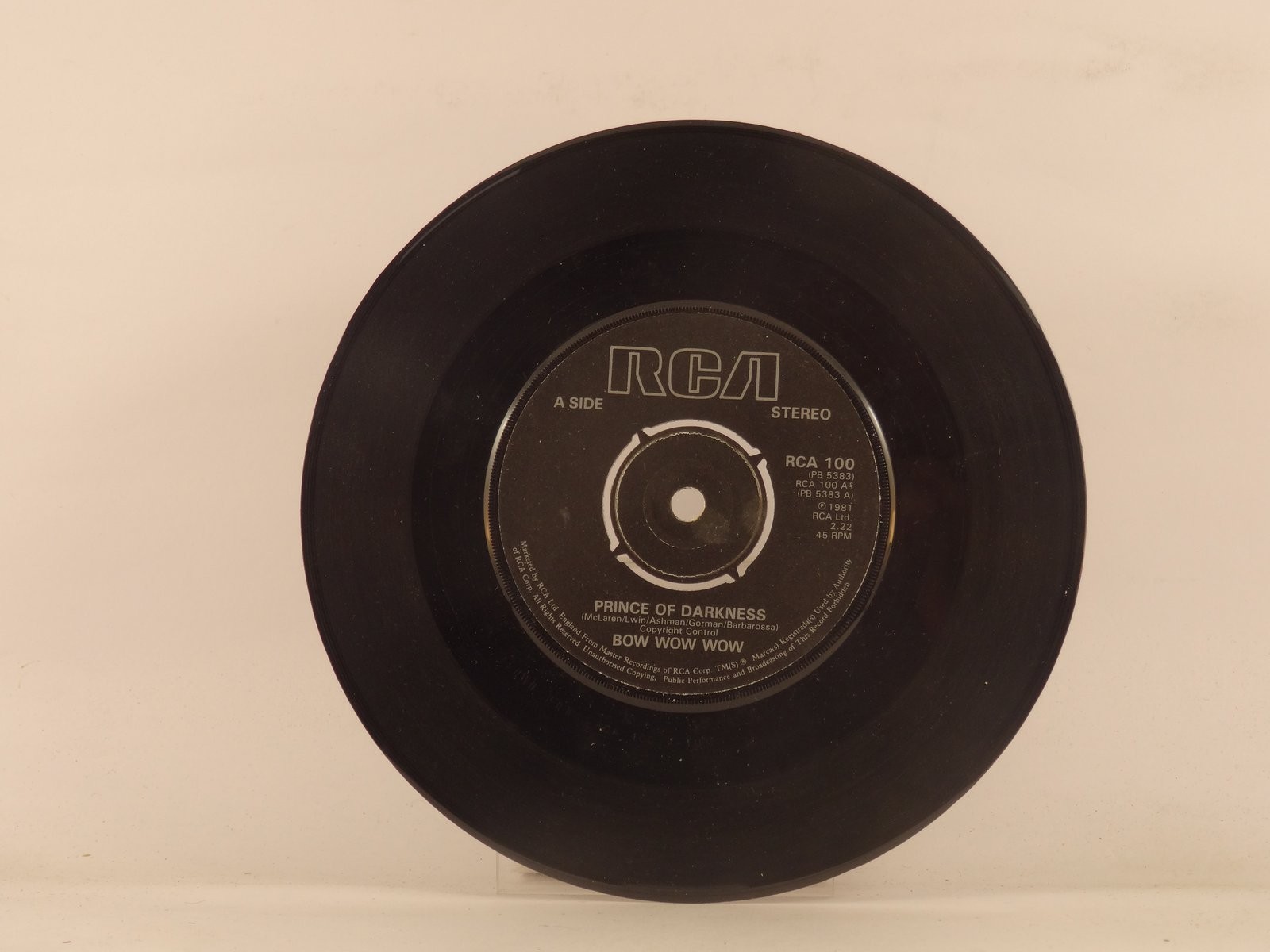 BOW WOW WOW PRINCE OF DARKNESS (1) (137) 7" RCA