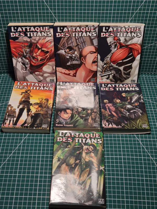 Lot 7 Mangas Attaque des titans tome 1 à 7