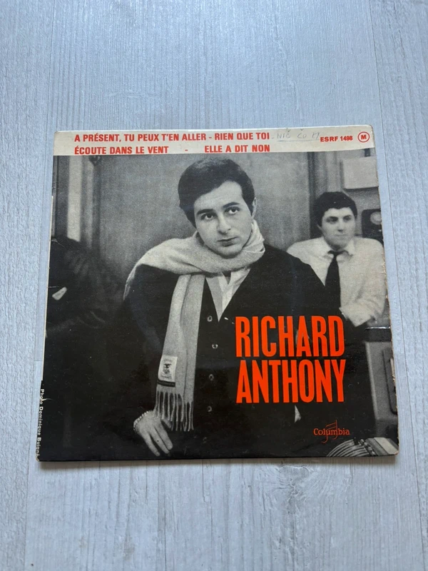 Vinyle 45 tours Richard Anthony À présent tu peux t’en aller