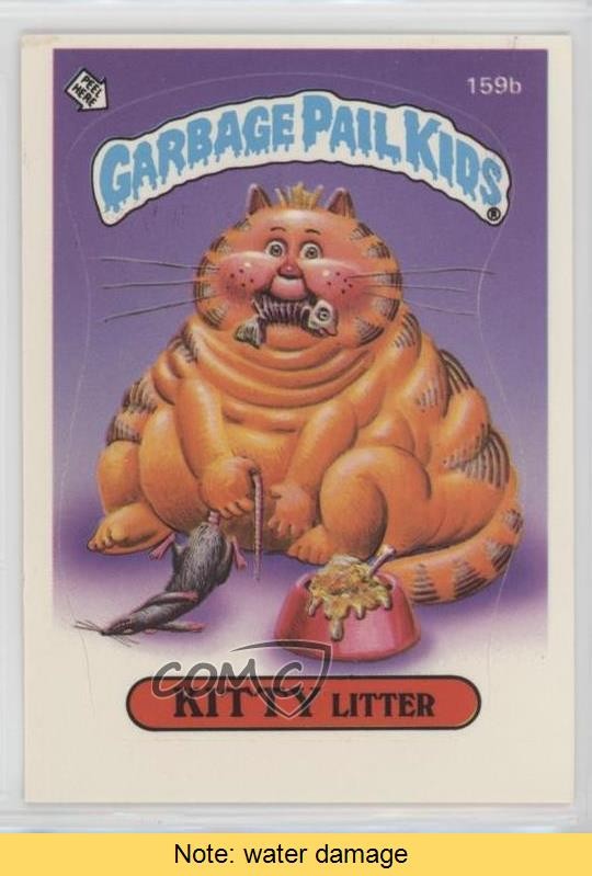 Topps Garbage Pail Kids 1986 serie 4 lettiera per gattini (due stelle sul retro) LEGGI c7w