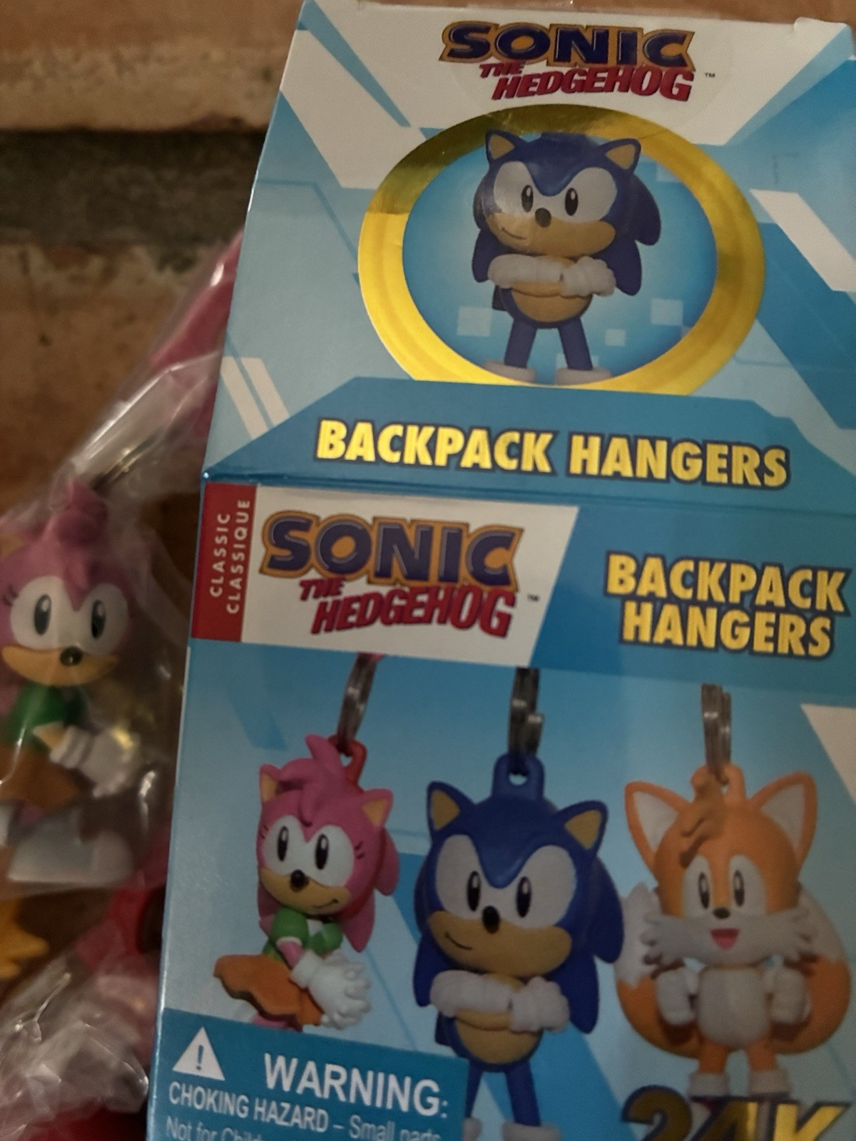 6 diversi appendiabiti zaino Sonic The Hedgehog solo giocattoli con scatola vuota