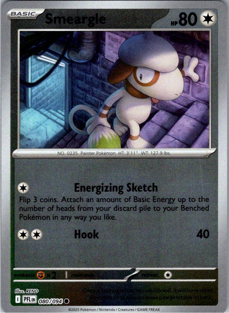 Smeargle Reverse Holofoil 080/094 Phantasmal Flames NM