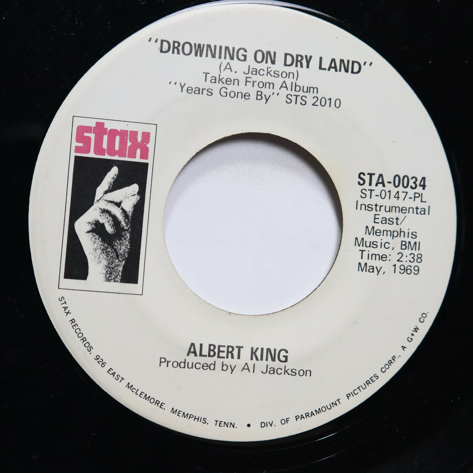 ALBERT KING - DROWNING ON DRY LAND (BOTH SIDES) - SOUL 45 *PROMO*