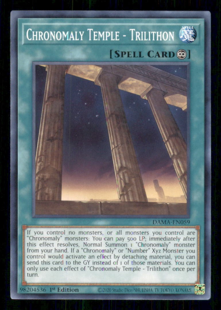 Chronomaly Temple - Trilithon DAMA-EN059 Alba della Maestà Yu-Gi-Oh 1° Edizione NM