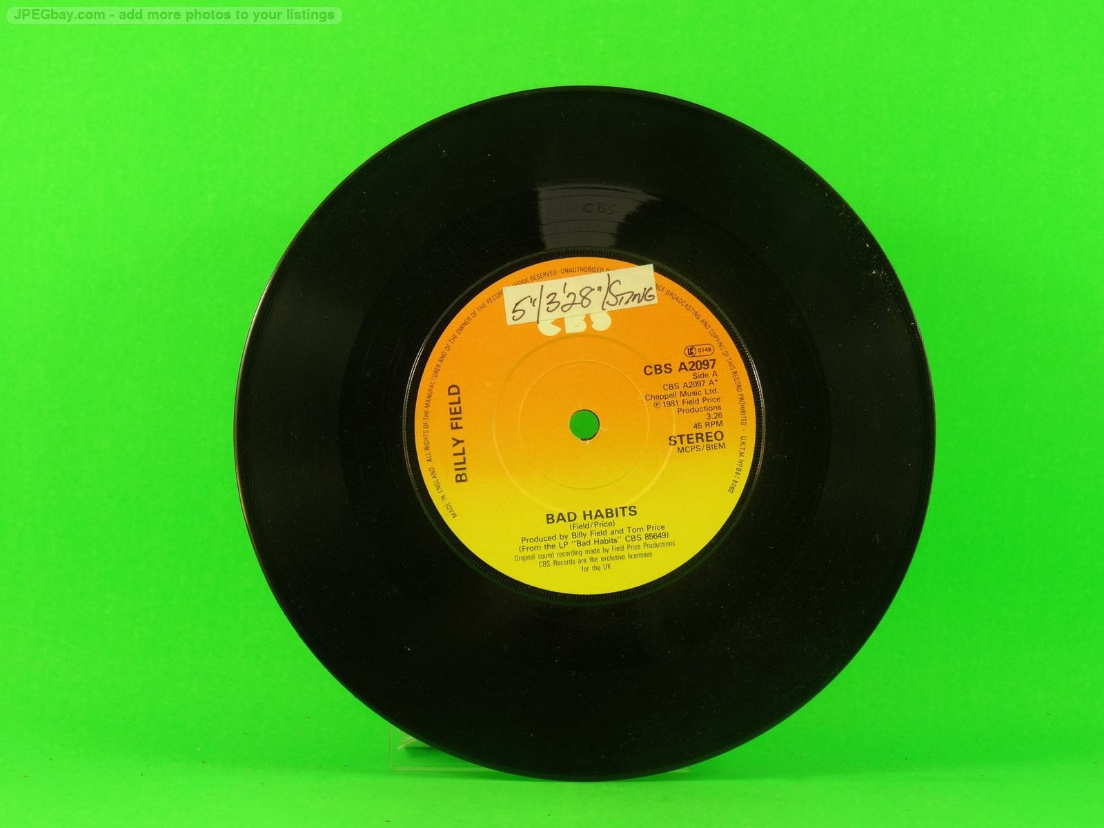 FIELD,BILLY BAD HABITS (137) 7" CBS