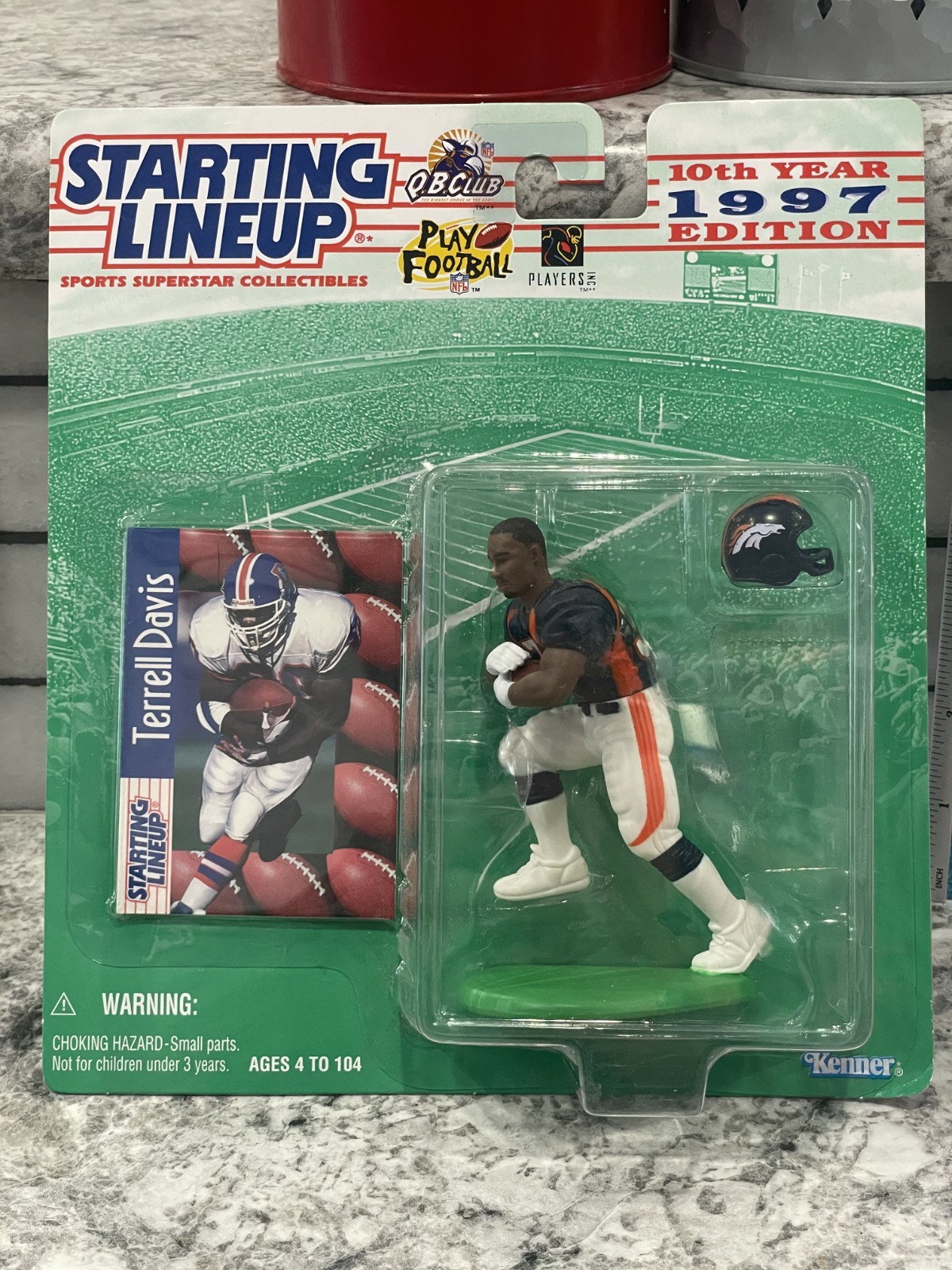 Terrell Davis - Figurina Denver Broncos Starting Lineup Edizione 10° Anno 1997