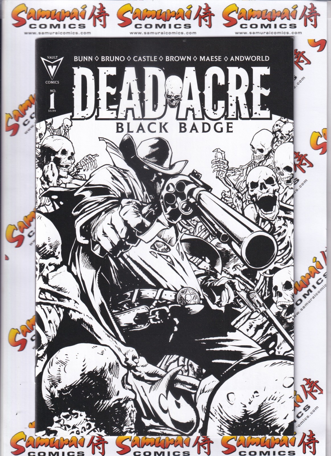 Dead Acre #1 1:40 Gooden variante in bianco e nero scansioni reali!