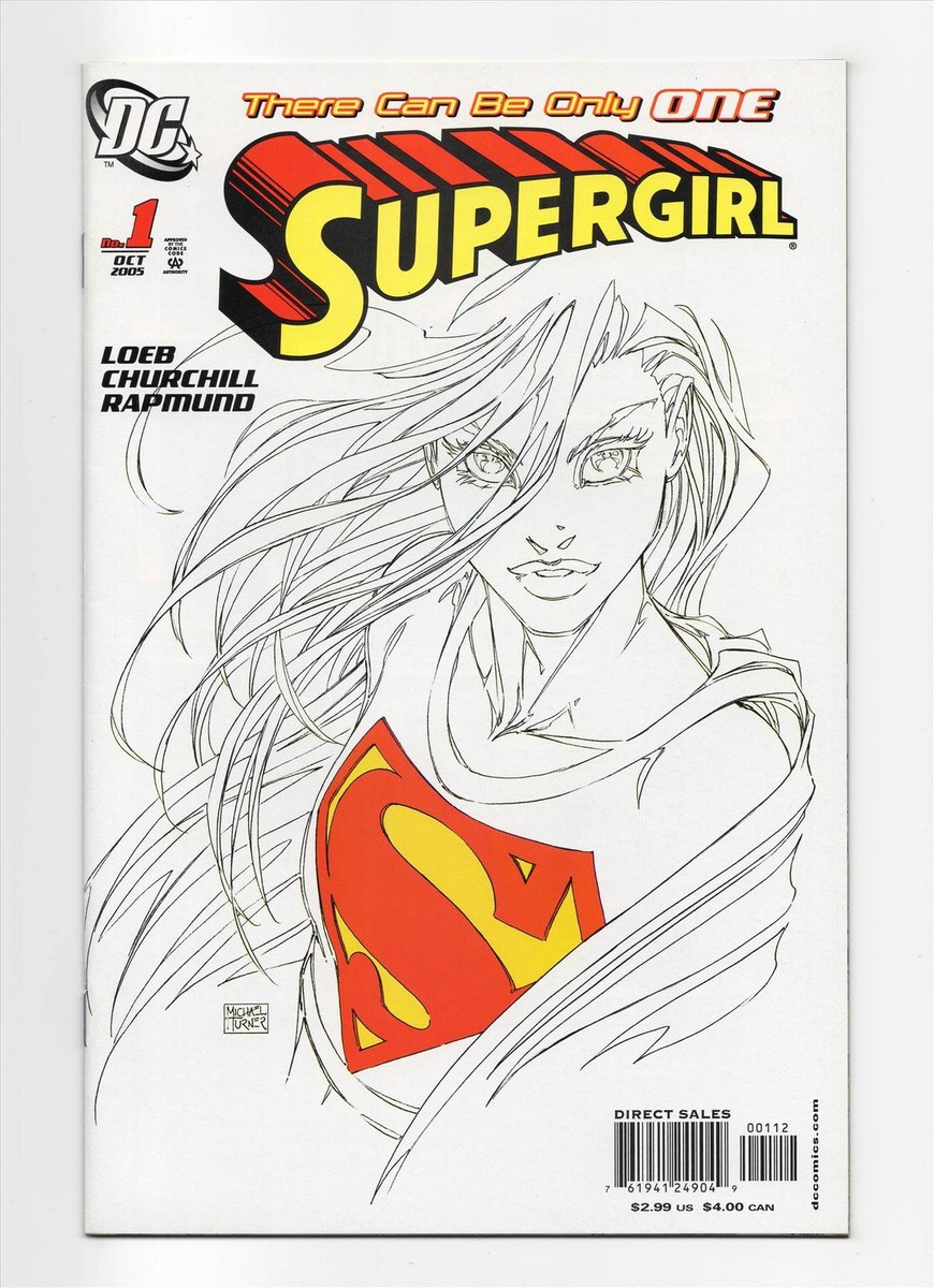 Supergirl #1 quasi nuovo Michael Turner schizzo variante 2005 seconda stampa DC Comics