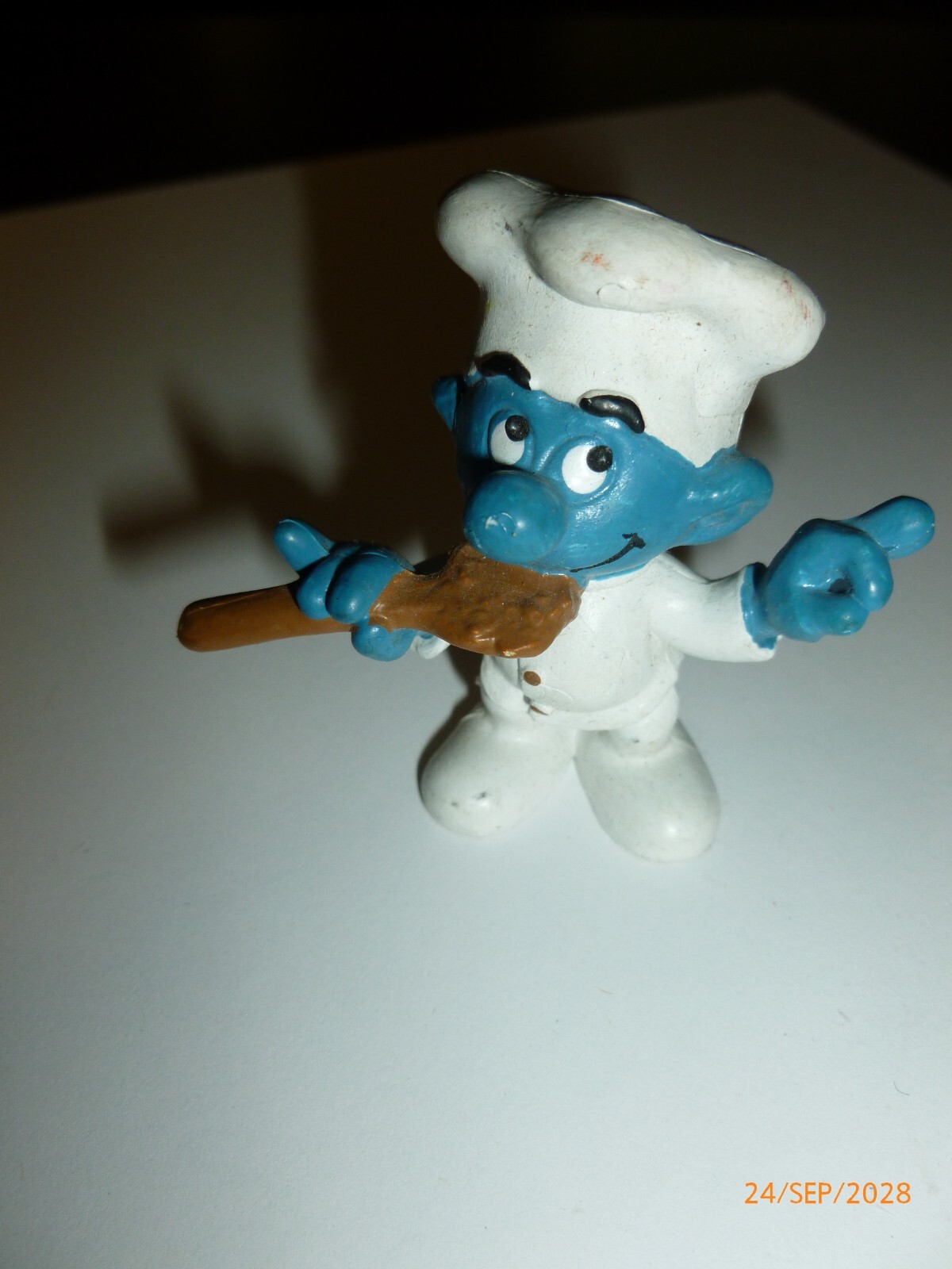 Smurfs 20042 Chef Greedy Smurf Cook Spoon Figure Vintage 1979 Schleich Peyo PVC
