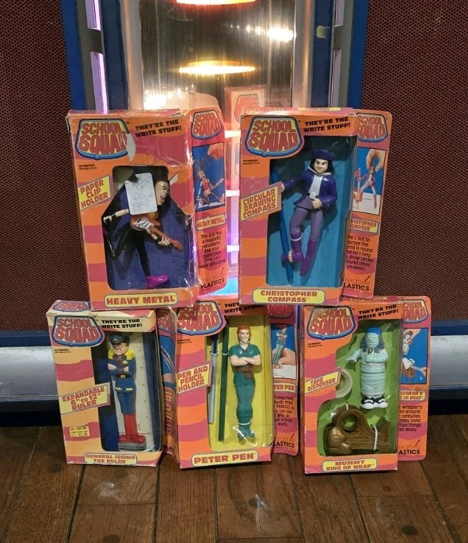 The School Squad Stationary Toys 80s 90s MiB Set 5 Mummy Peter Pan Heavy Metal 