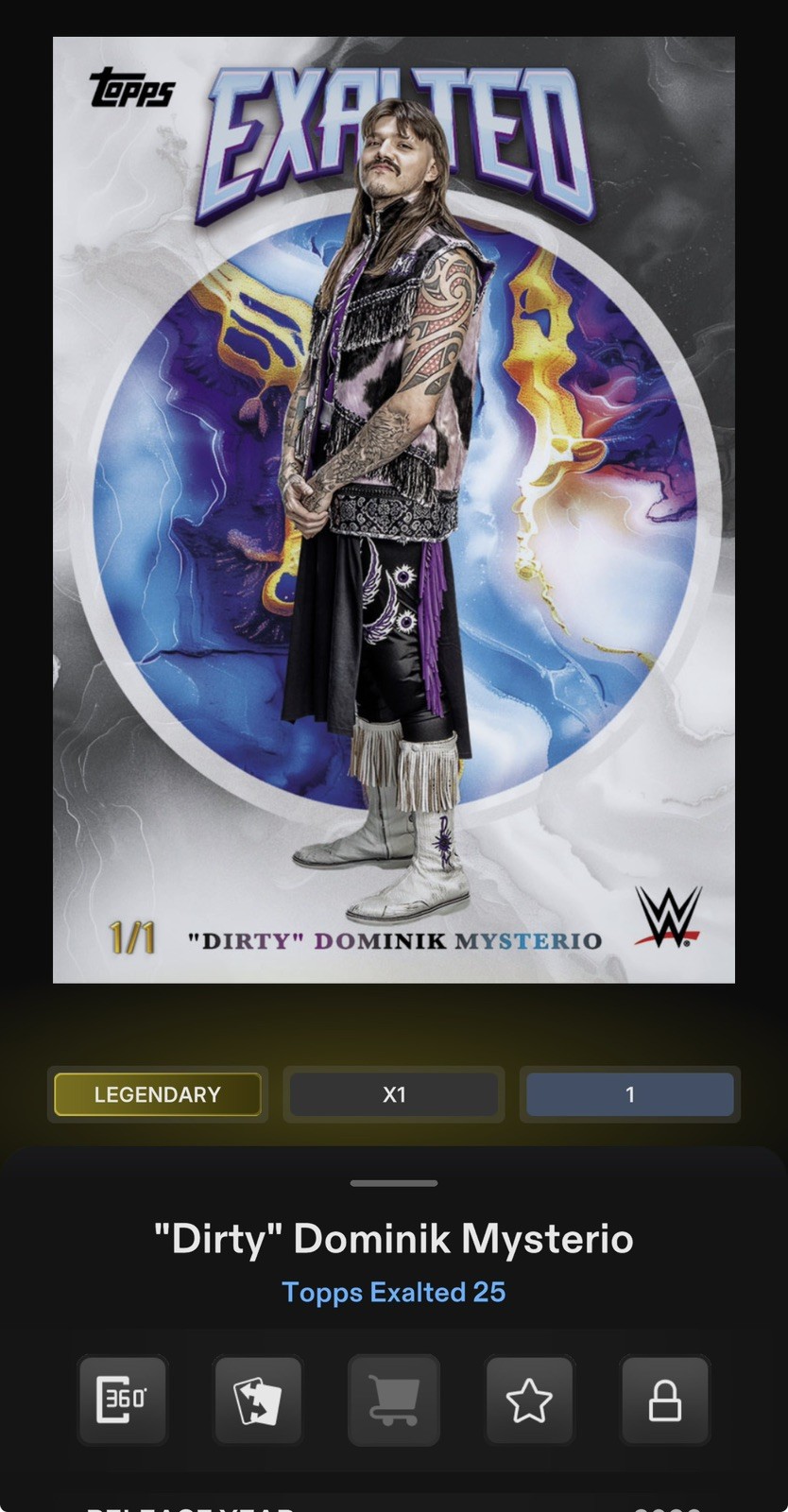 Topps Slam Digital WWE Legendary Exalted “Dirty” Dominik Mysterio 1/1 1cc