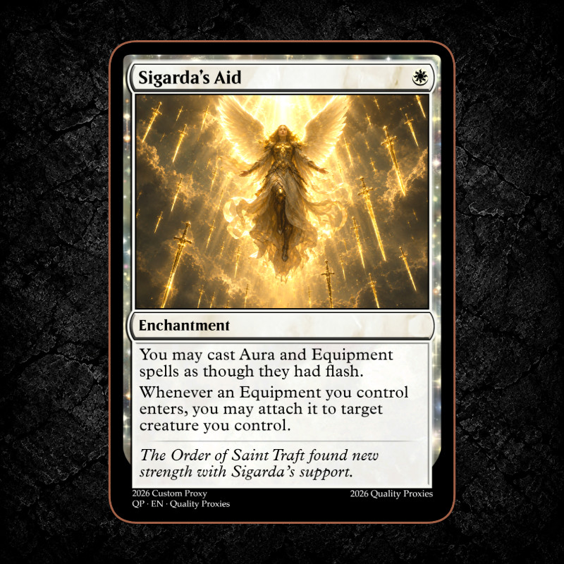 Sigarda's Aid - Scheda Playtest MTG personalizzata