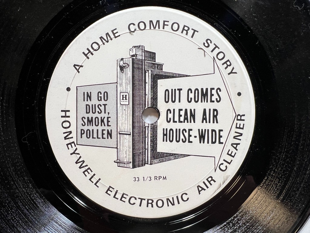 Honeywell Electronic Air Cleaner 7" Record Advertising Promo