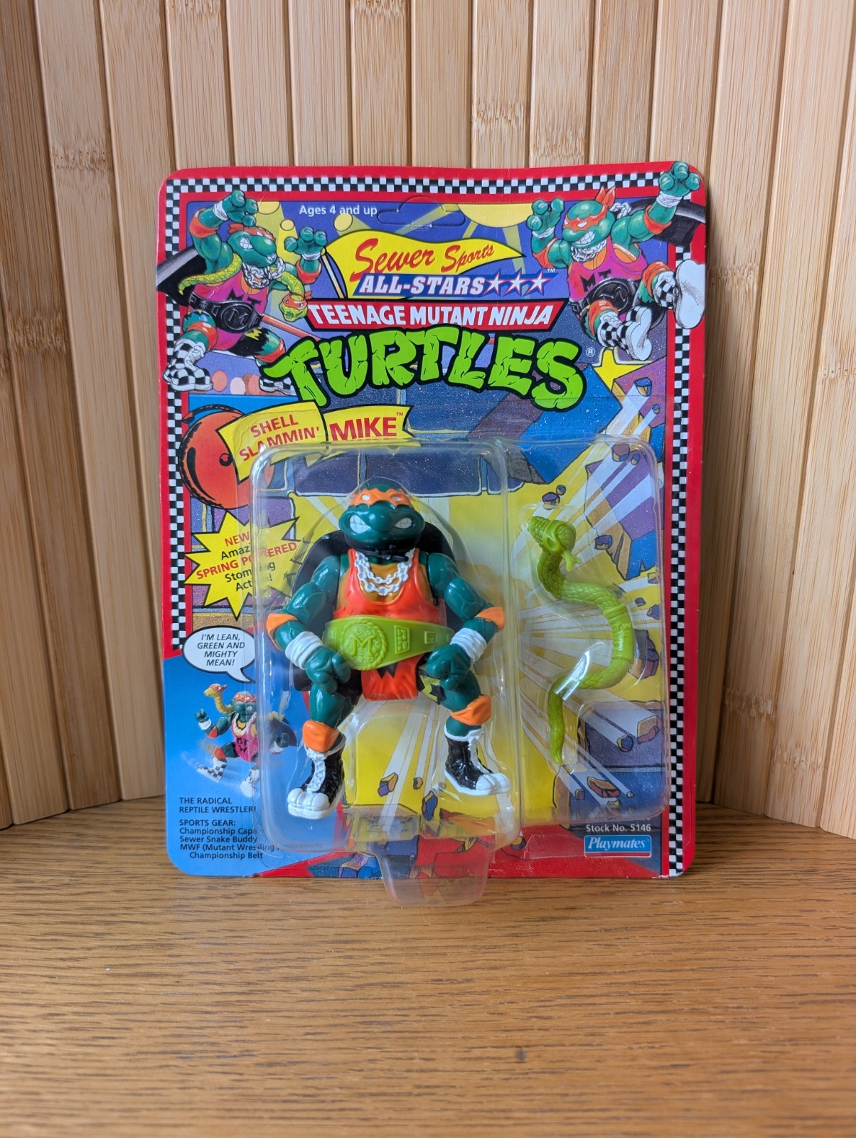 Teenage Mutant Ninja Turtles Shell Slammin Mike vintage anni 90 TMNT 1991 wrestling 