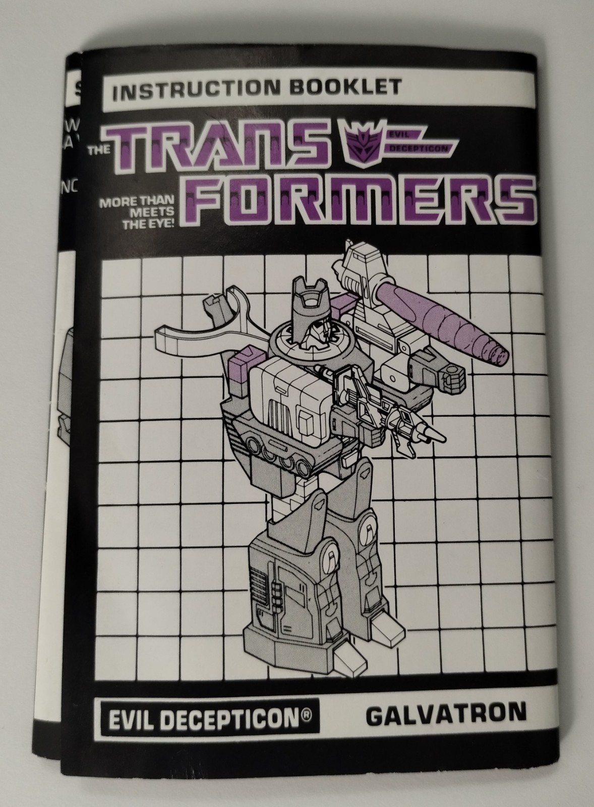 original G1 Transformers GALVATRON INSTRUCTION BOOKLET manual